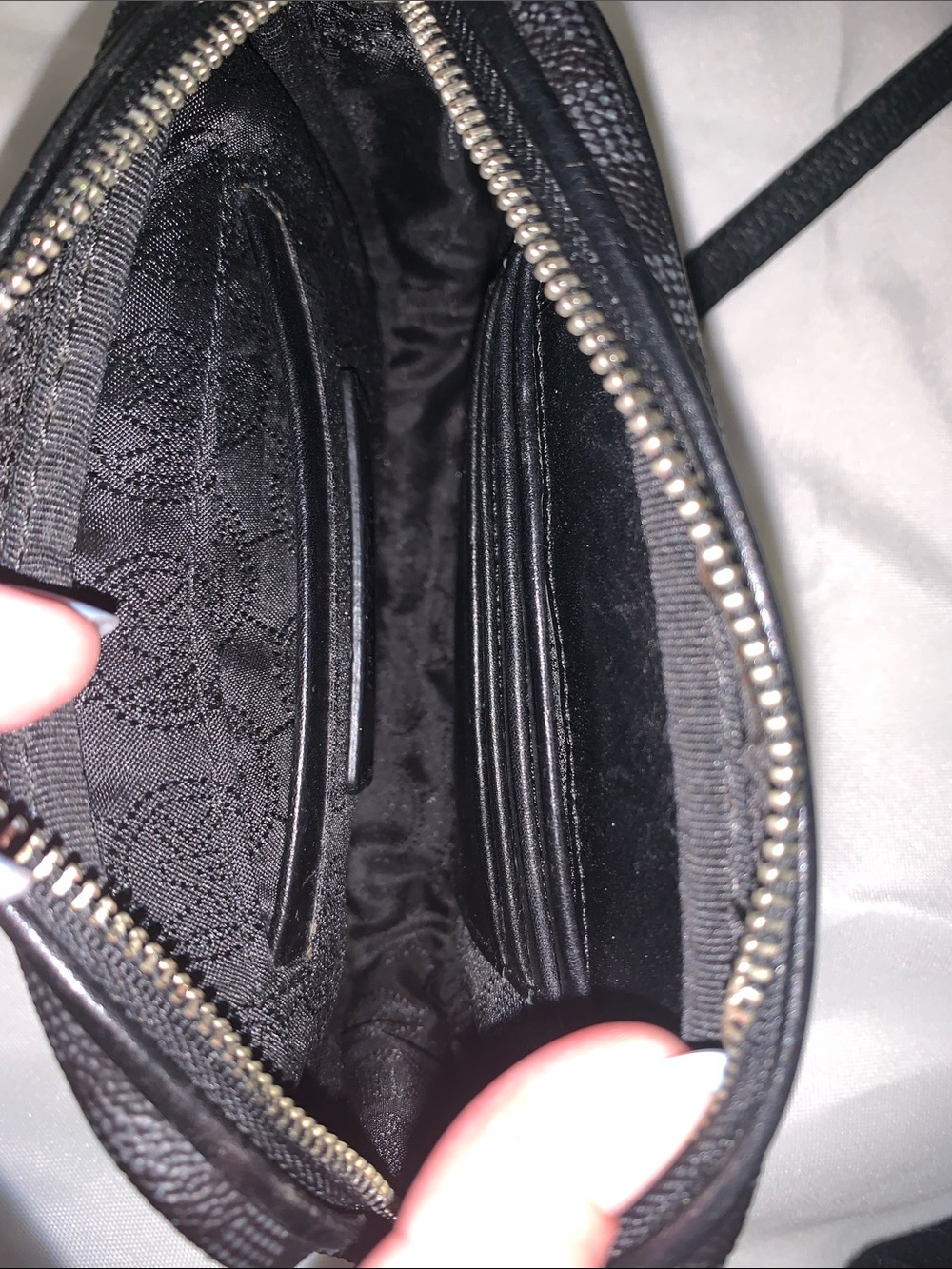 Michael Kors Black Pebbled Leather Crossbody Camera Bag with Silver Plaque - Picture 7 of 10